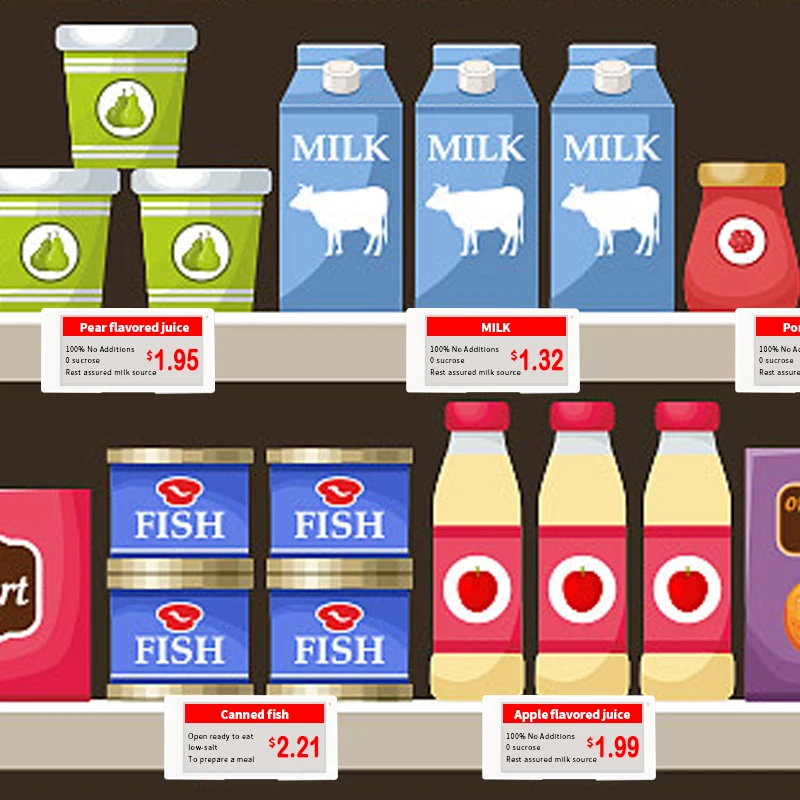 BOHANG Manufacturer ESL Intelligent Price Tag DJ-WP0213BWR  2.13 Inch Digital Electronic Shelf Labels