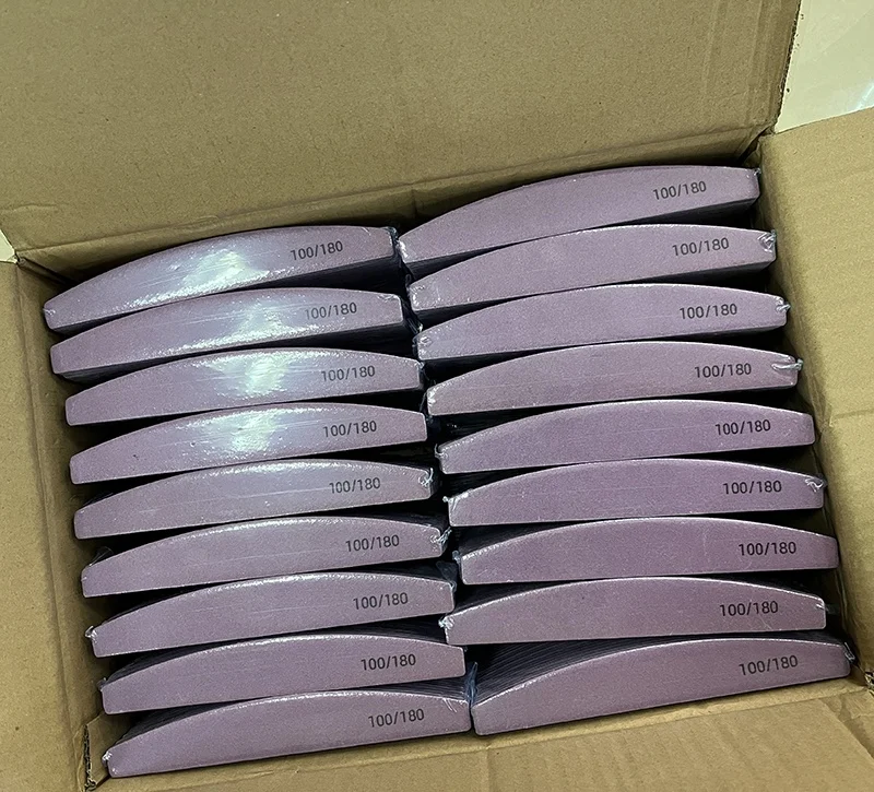 Bulk Own Branded Large Half Moon Purple Personalized 100/100 Private Label Professional Custom Nail Files 100/180 with Logo