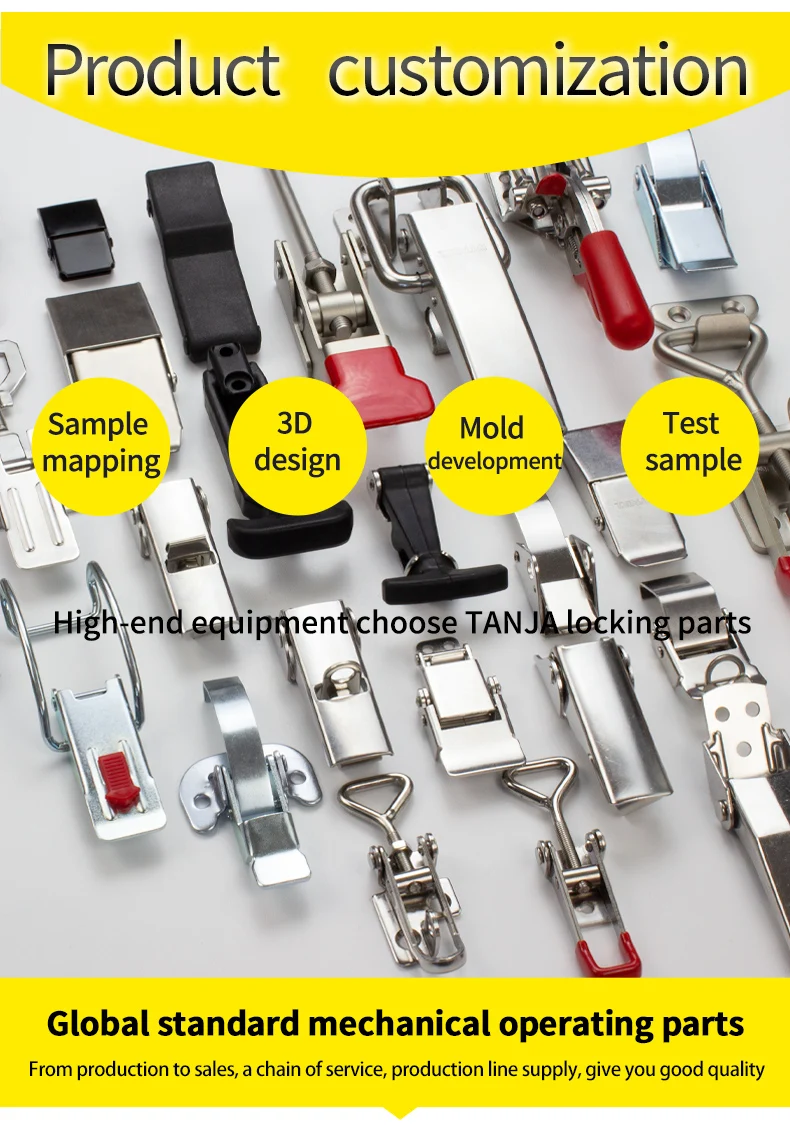 Industrial Hardware Heavy-duty Adjustable Self-lock Toggle Latch For Engineering U-shackle Buckle Clamp Hasp