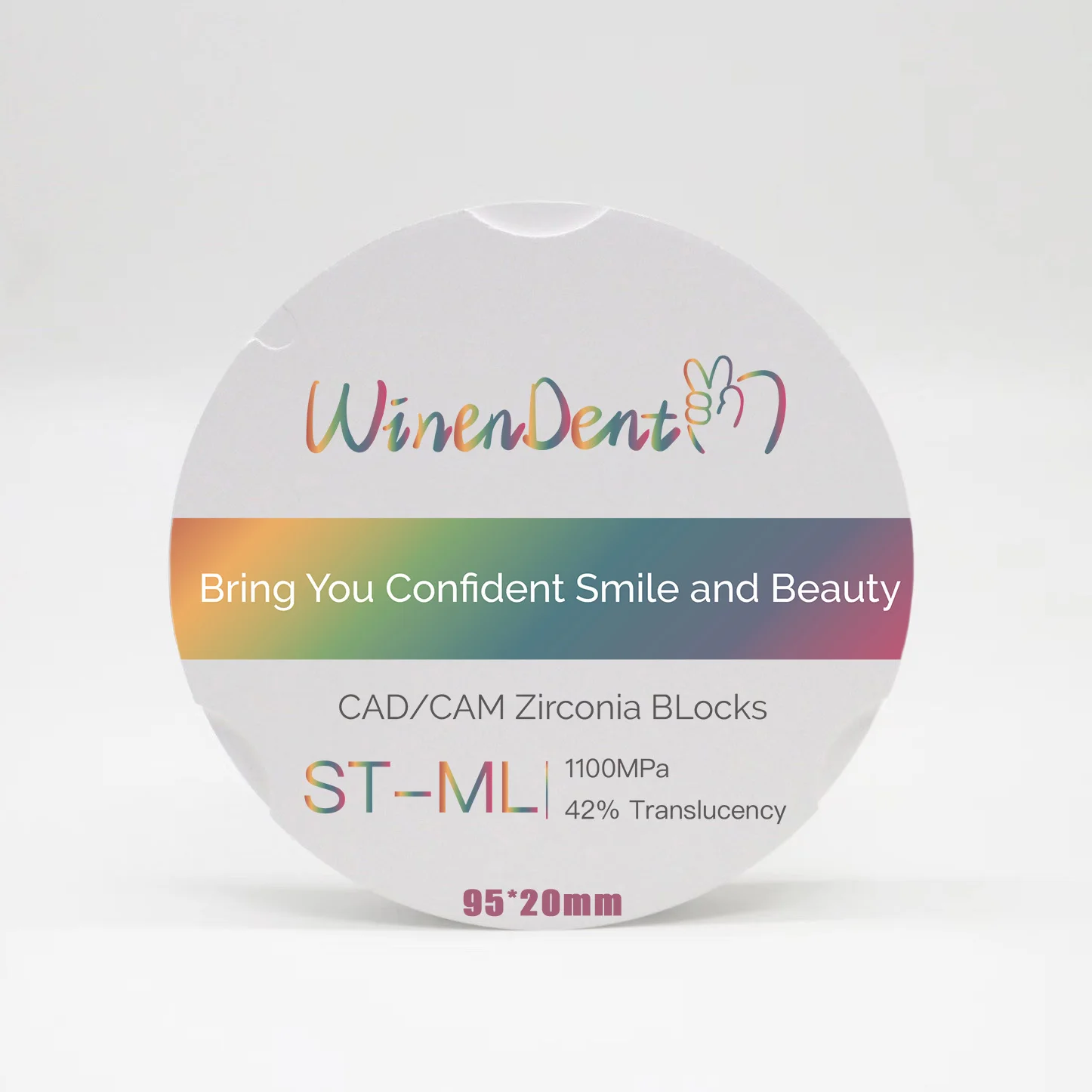 Dental Milling Materials Super Translucent ST-ML 95mm 20mm Zirconia Block Disc Dental Lab For Dental Lab