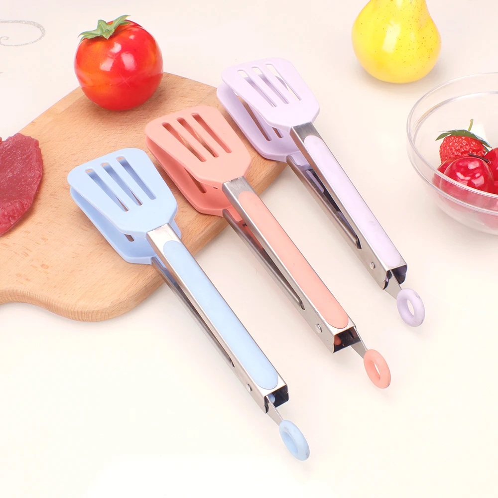 Kitchen Tools Silicone Food BBQ Steak Stainless Steel Spatula Omelette Baking Supplies Clips