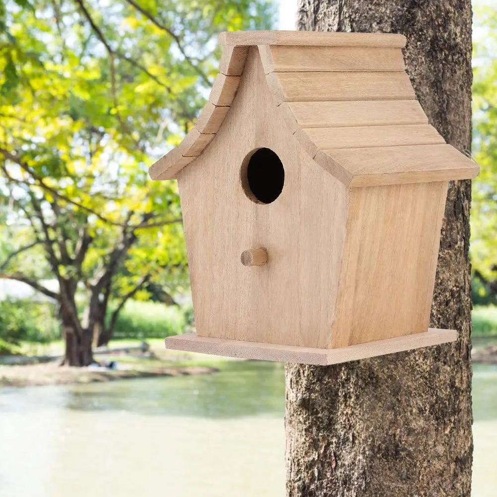 Hanging Birdhouse Outdoor or Indoor Wooden Pet Bird Houses