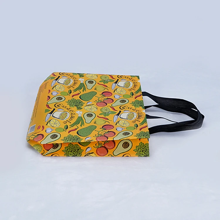 Laminated spunbound pp non woven grocery bag polypropylene spunbond handle reusable custom print nonwoven tote shopping bag