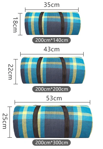 Waterproof PEVA Picnic Mat Oversized High-density Acrylic Outdoor Camping Moisture-proof Picnic Classic Check Customization