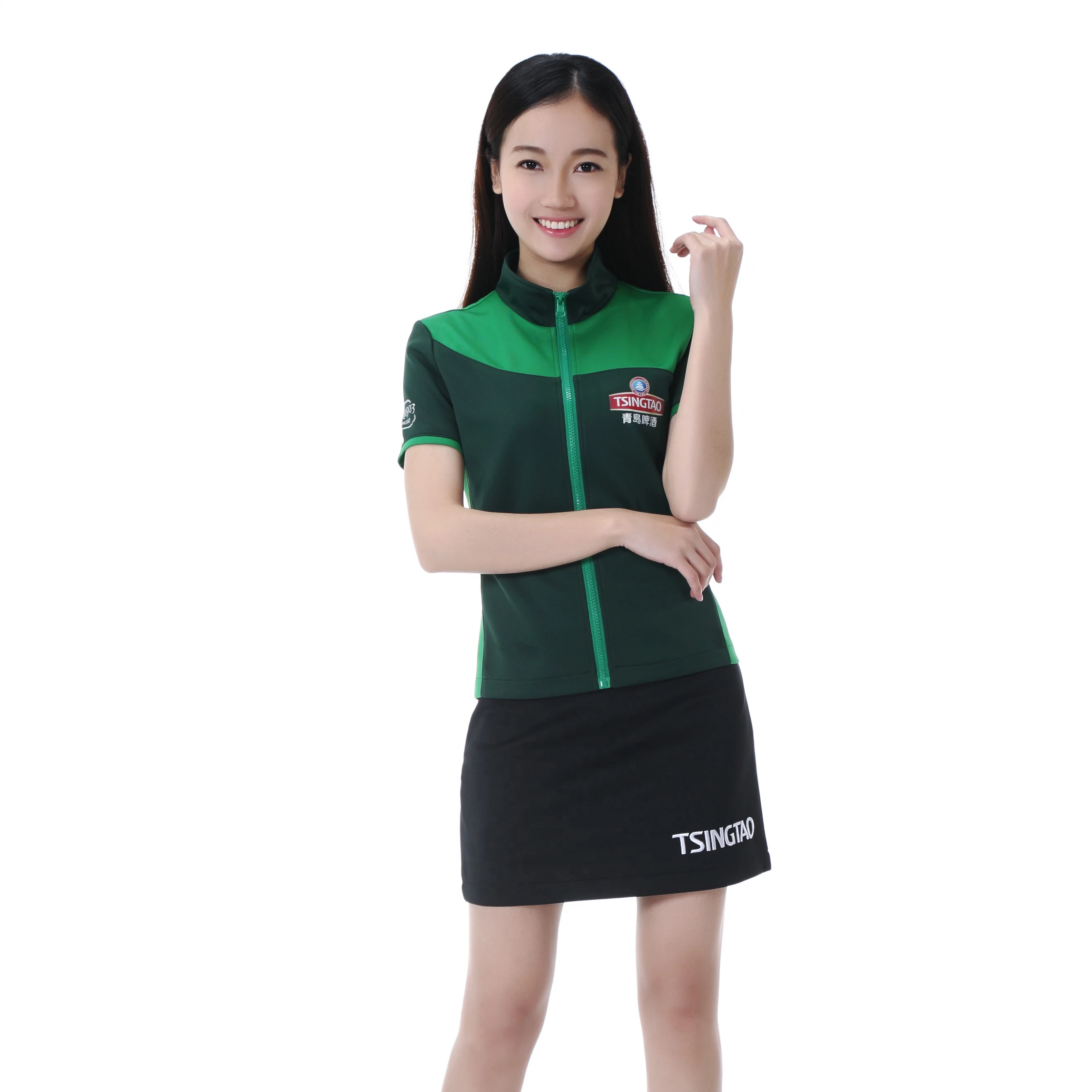 OEM Services Custom Promotion Uniforms 100% Polyester Women Skirt