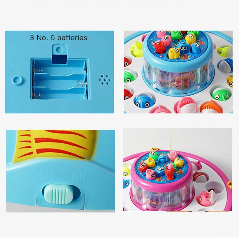 Настраиваемые детские пластиковые игры, электрические 26 рыб, Двухуровневая рыболовная игрушка с музыкой, рыболовная игра для ребенка, подарок, форма торта