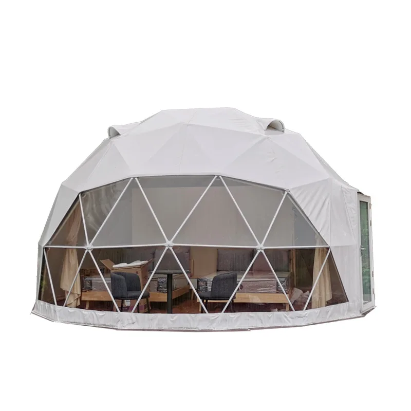 5m 6m Luxury Glamping Accommodation Geodesic Dome Tent House Glass Tent For Sale