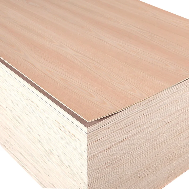 Factory 1220x2440mm poplar core walnut fancy maple pine birch veneer uv finished plywood red oak cutting board