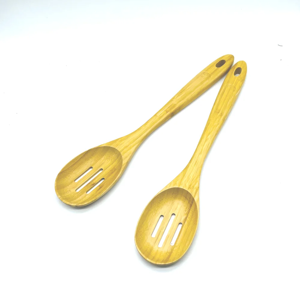 Brand new design bamboo square shovel inclined shovel bamboo spoon salad mixing shovel laser carving logo pattern