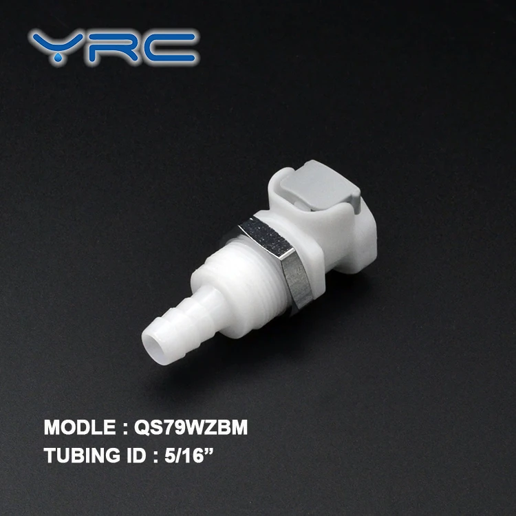 Shut Off Quick Disconnect Hose Barbed Tube Fitting Plastic Bulkhead Quick Coupling Panel Mount Hose Connector