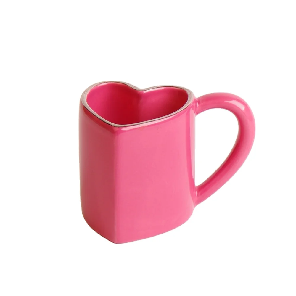 Ceramic heart shape coffee mug