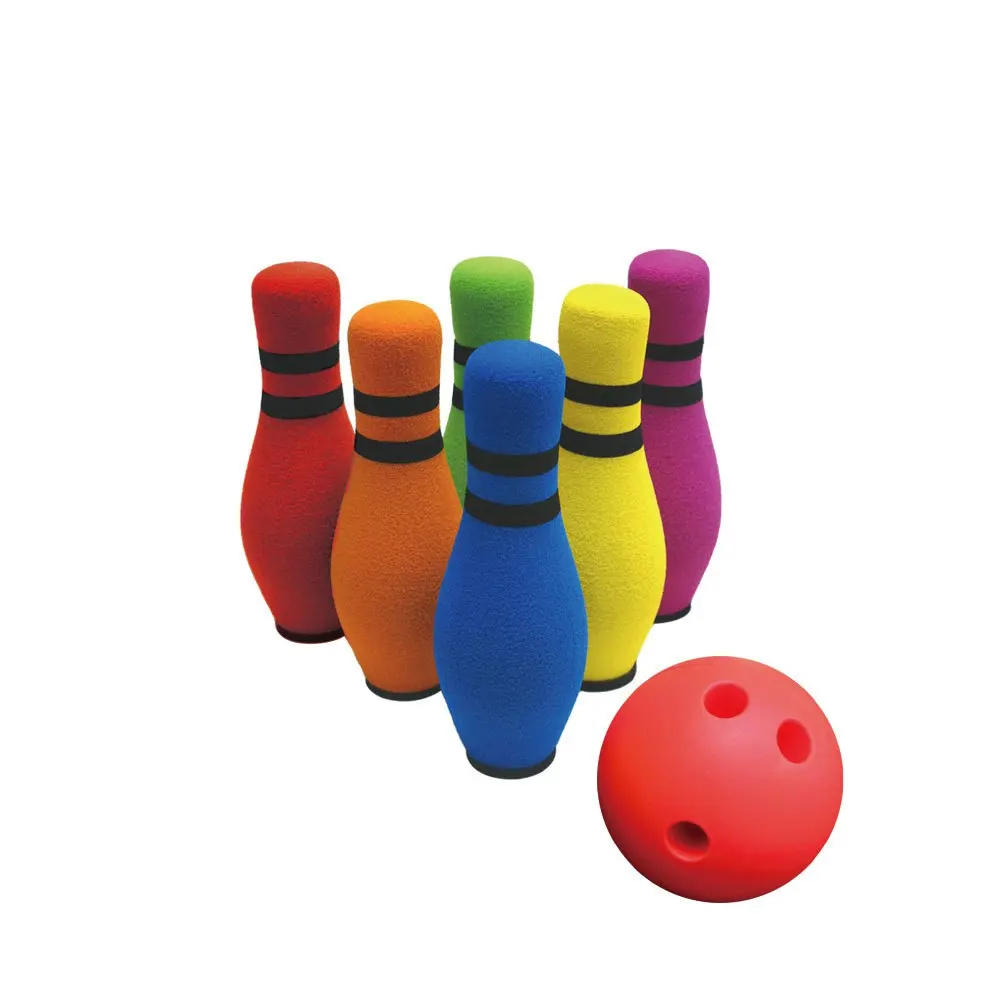 Bowling games indoor outdoor NBR Foam Bowling Game6 pins set 1 ball mini soft colorful foam kids bowling set