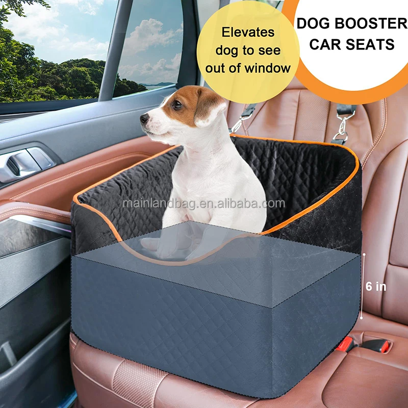 Dog Car Seat Memory Foam Booster Dog Seat for Dogs up to 35 lbs Pet Car Seat Travel Safety Washable Removable Cover Pet Bag