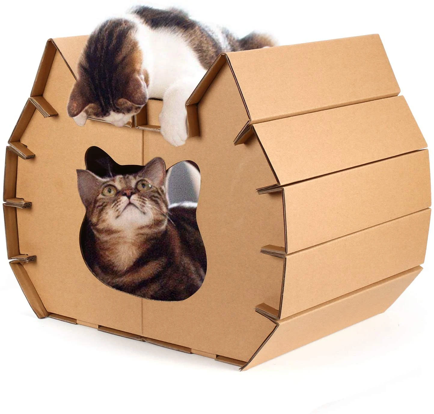 2021new pets cat gato house cat scratcher house scratching post Corrugated cardboard cat house