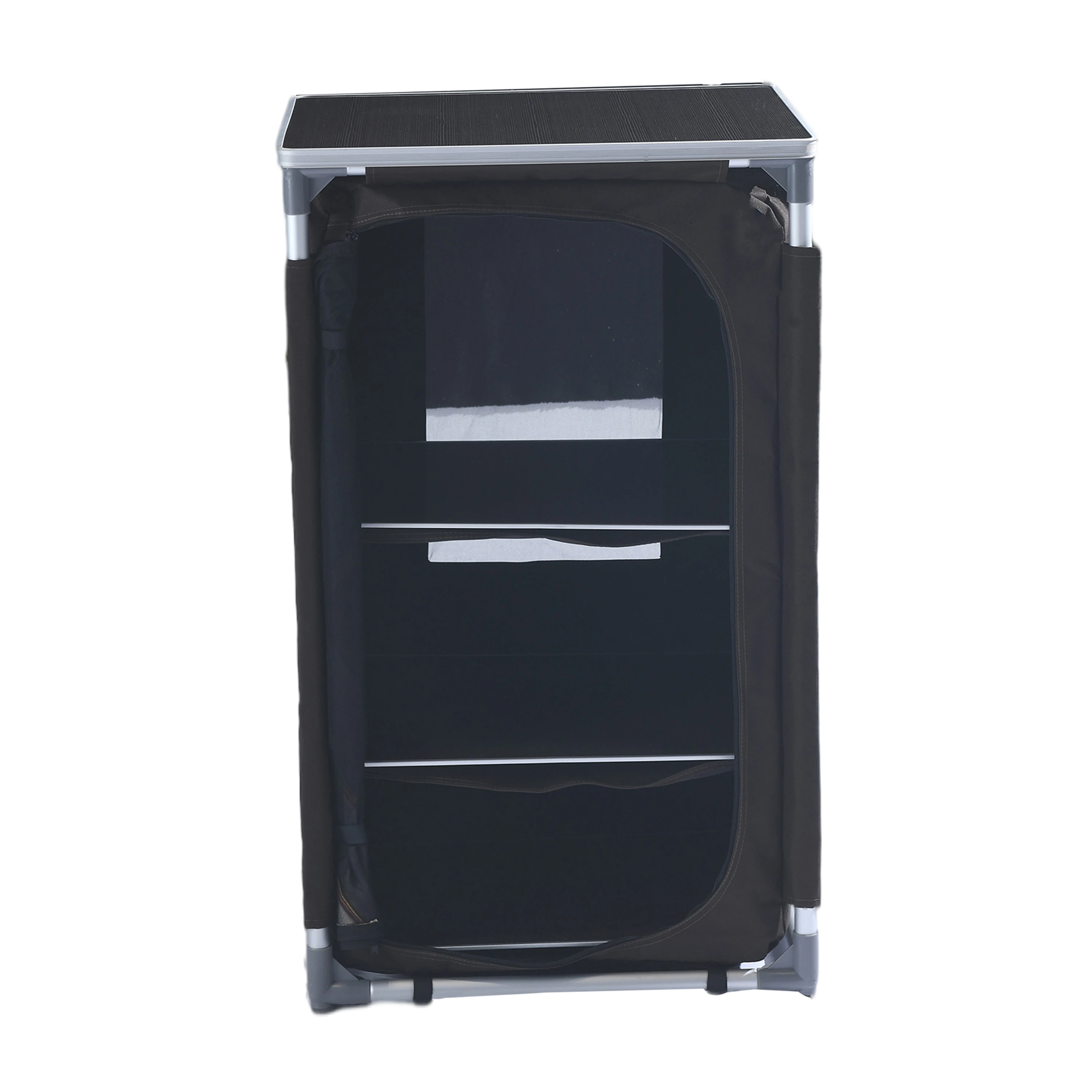 1pc Customized Logo Multifunctional Modern Outdoor Furniture Metal Garden Folding Table  Portable Three-layer Storage Box