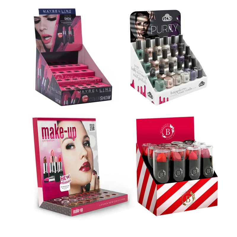 Promotional  acrylic cylinder POS cardboard display cosmetic cardboard counter top displays acrylic display stands for cosmetics