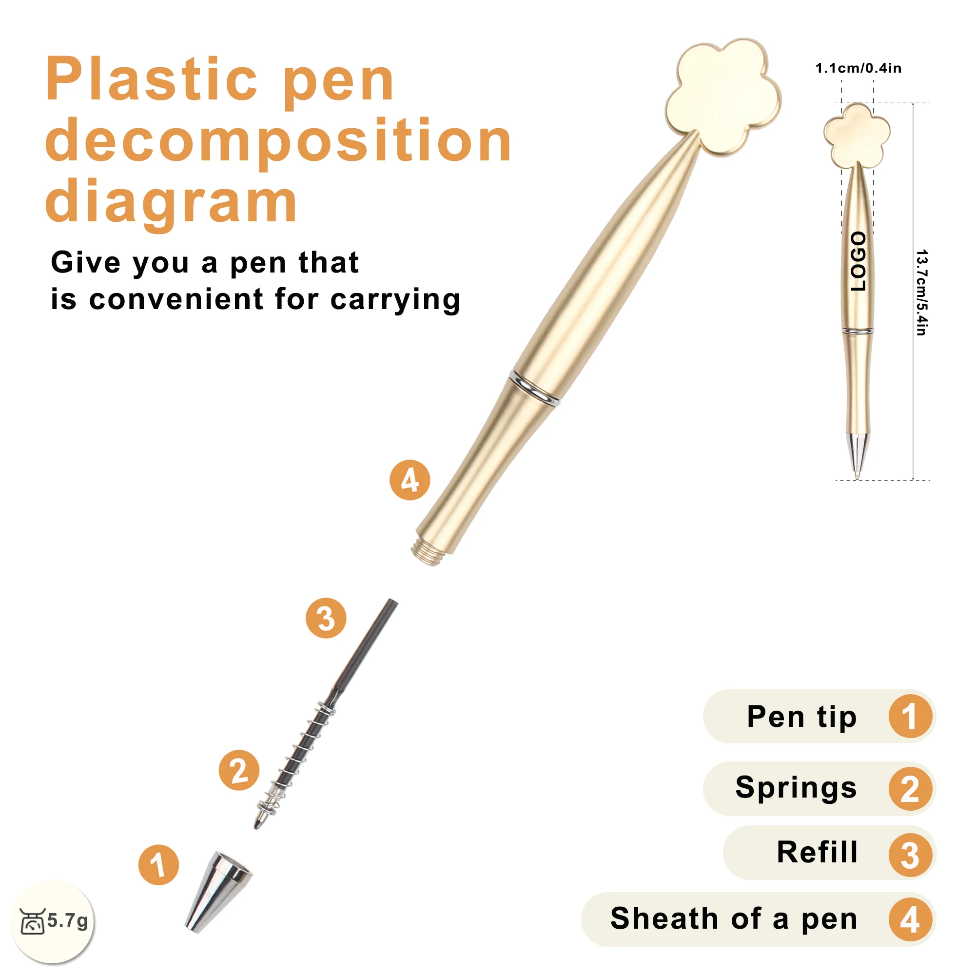 Plastic Various Colors 1.00 MM Cheapest Top Flower Shapes Rotating Ballpoint Pen With Printed Logo Custom Advertise