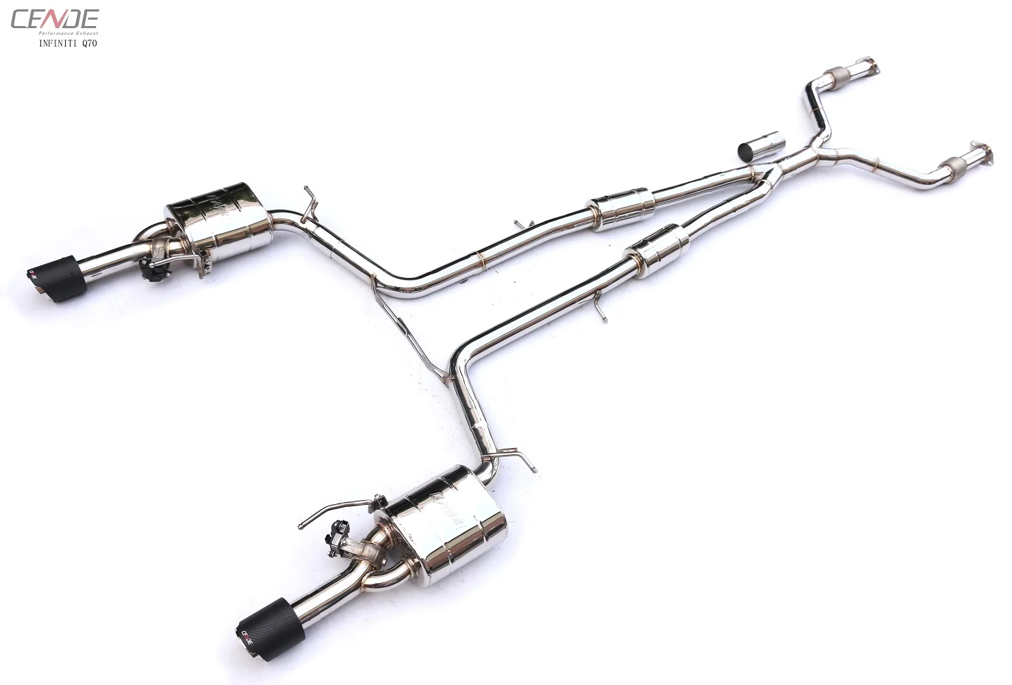 Titanium stainless X pipe Catback Exhaust Tips System For Infiniti q60