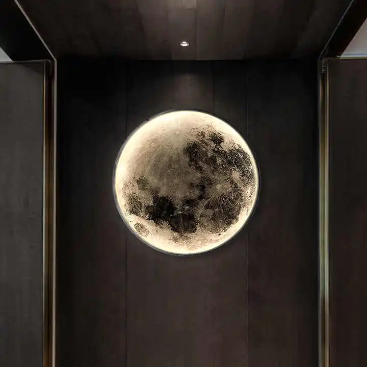 New Arrival Bedroom Moon Light Beauty Moon Lamp Decorative Indoor Moon LED Wall Lamp Background Wall Lights For Home