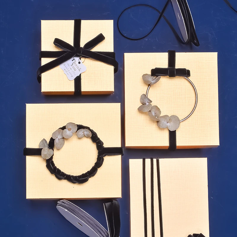 Ribest Customized Polyester Velvet Ribbon For Gift Packing Box Wholesale 3-9MM 32 Colors