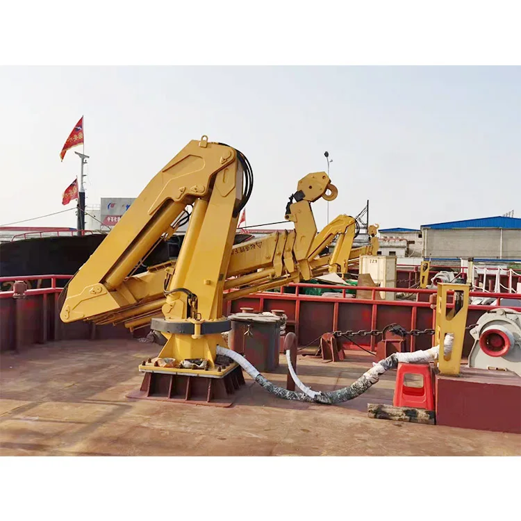 Hydraulic marine davit crane 5 ton 10 ton knuckle boom deck mounted marine crans