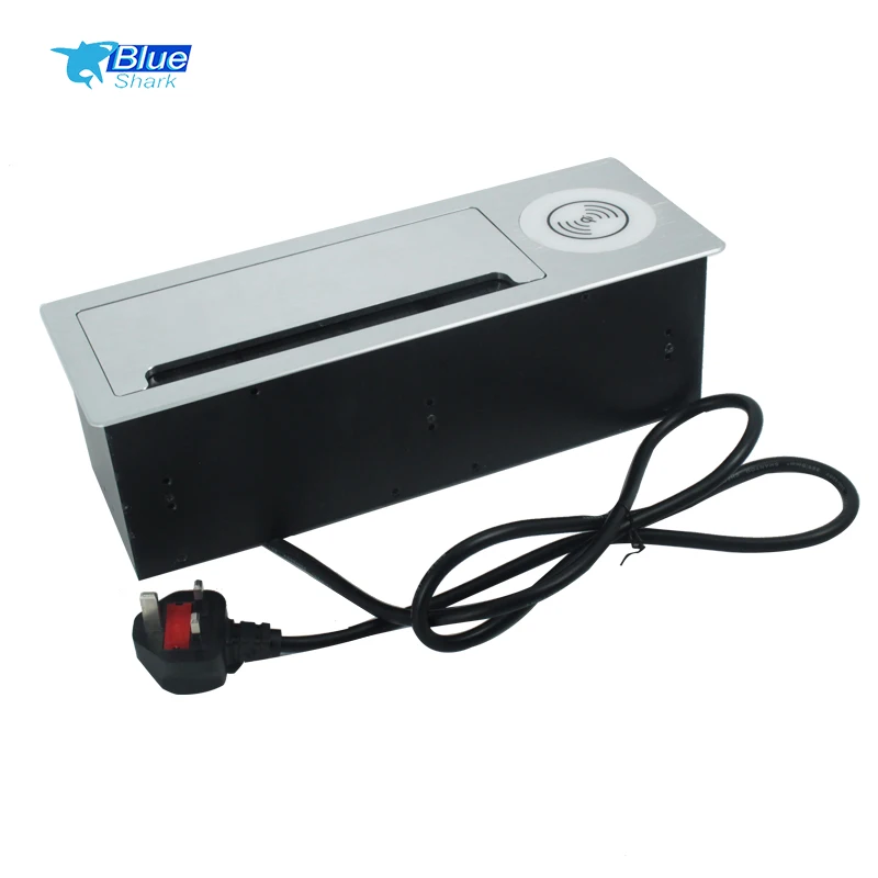 Universal 4 outlets Embedded Desktop Socket Multi-Functional Wireless Charging Burst connectivity Box with Power Socket