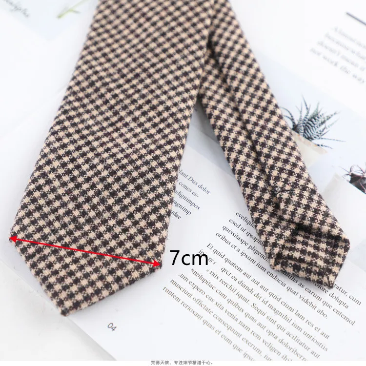 groom wedding neckwear mens tie business formal occasion skinny 7cm tweed stripe wool necktie