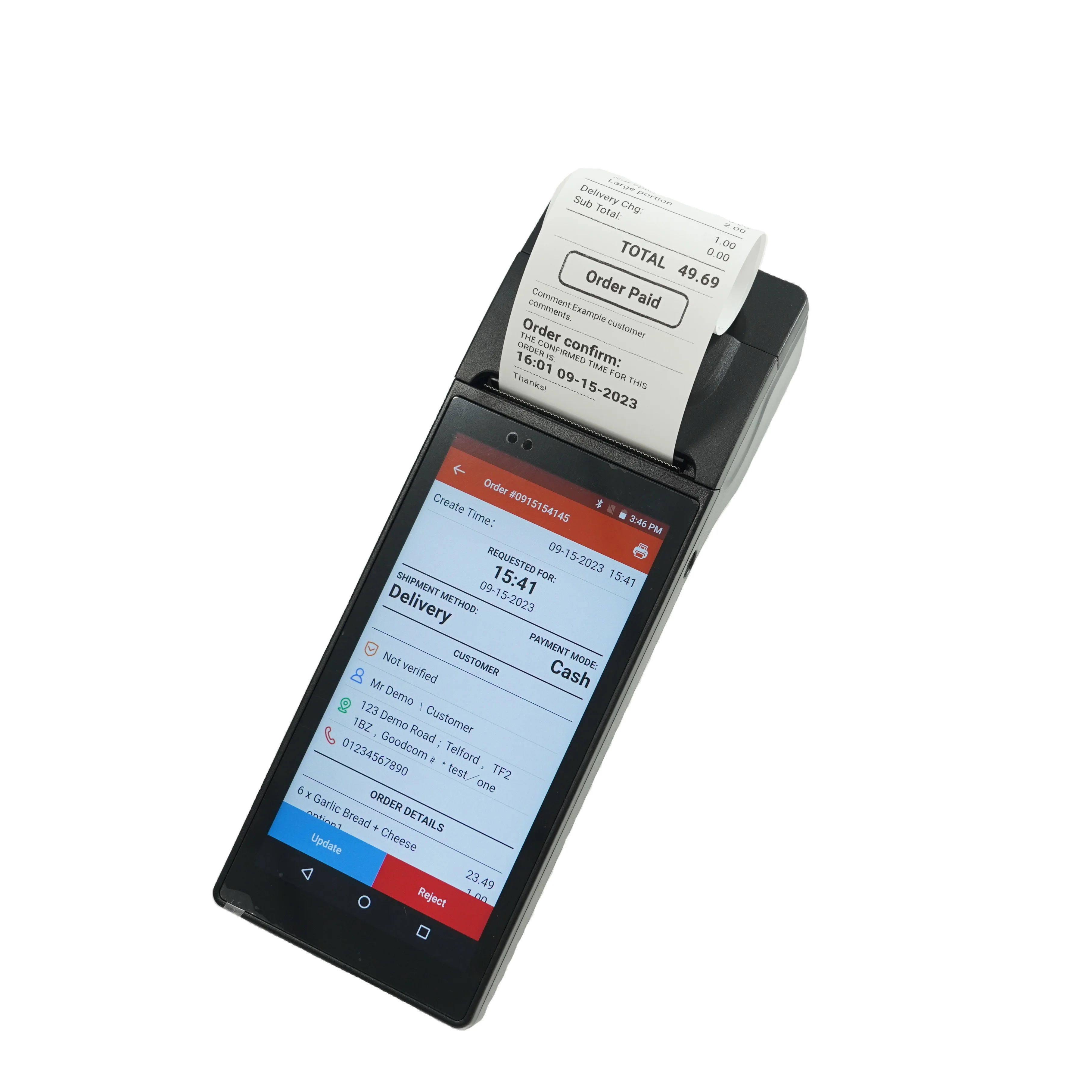 Goodcom Handheld Android Pos with Printer for Restaurant Online Order