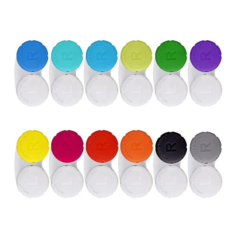 Разноцветные футляры для контактных линз, Прочный футляр для контактных линз, цветные футляры для хранения контактных линз, контейнер-держатель