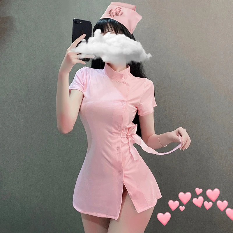 
Halloween Sexy Costumes Cosplay Lingerie Dress Seduction Hip - Length Corset With Cute Character Sexy Nurse suit 