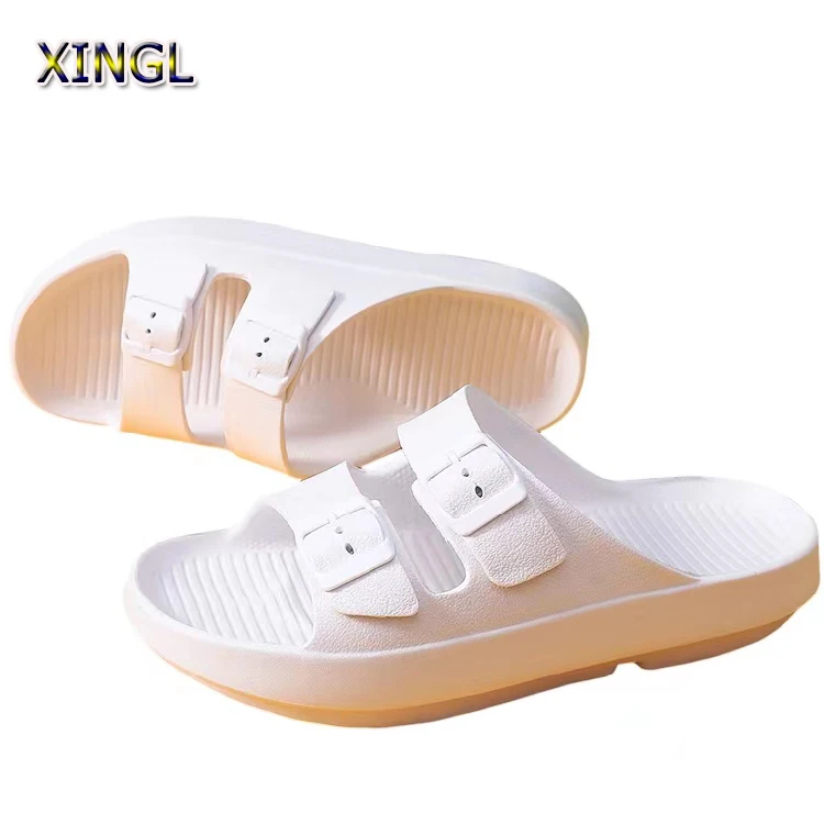 Boken shoes men and women large size  Roman sandals simple buckle design thick bottom non-slip slippers