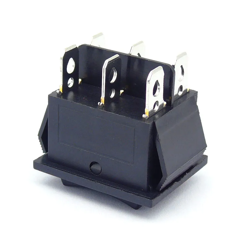KCD4 25X31mm Black Rocker Switch 6 Pin Double Reset Switch 16A 250V 20A 125VAC Automatic Reset