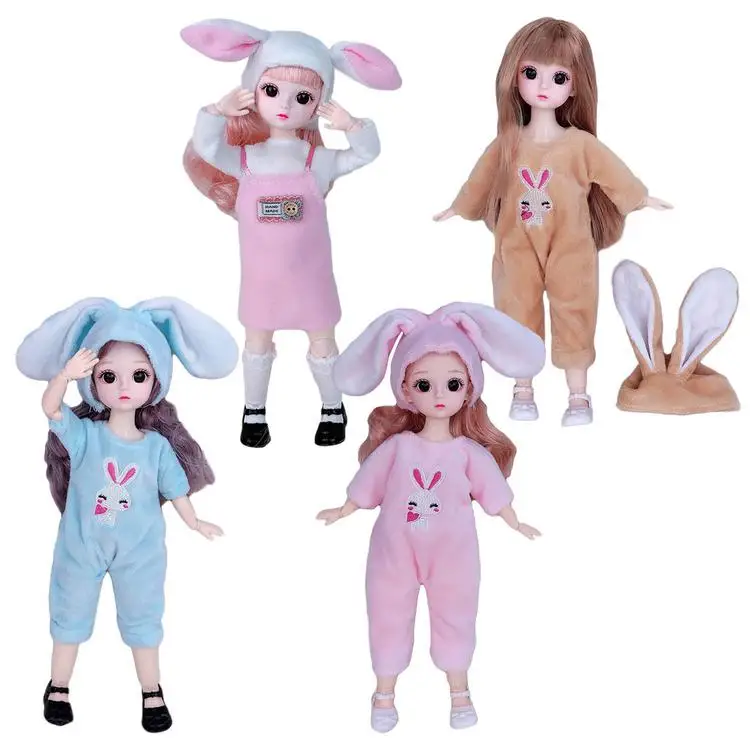 
Rabbit doll series clothing accessories doll 3D real eye doll play house girl costume toy birthday holiday gift 30 cm 