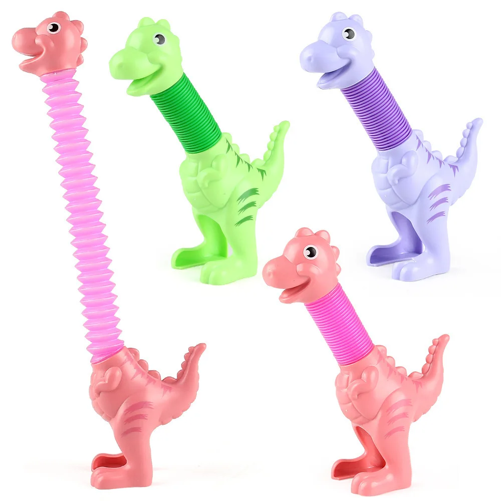 Hot Selling Cheap Price Telescope Tubes Sensory Toys Cute Animal Fidget Animal Dinosaur Stretch Toys