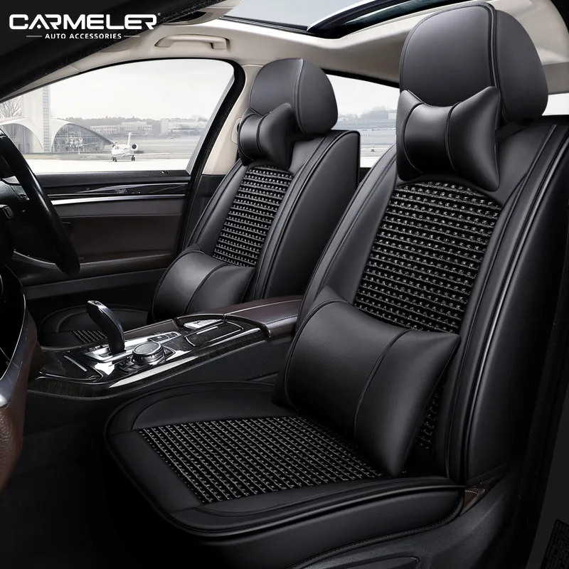 5 Seats Universal Seat Covers car Waterproof Luxury Leatherette  Auto Seat Covers Fit for Most Vehicles Black
