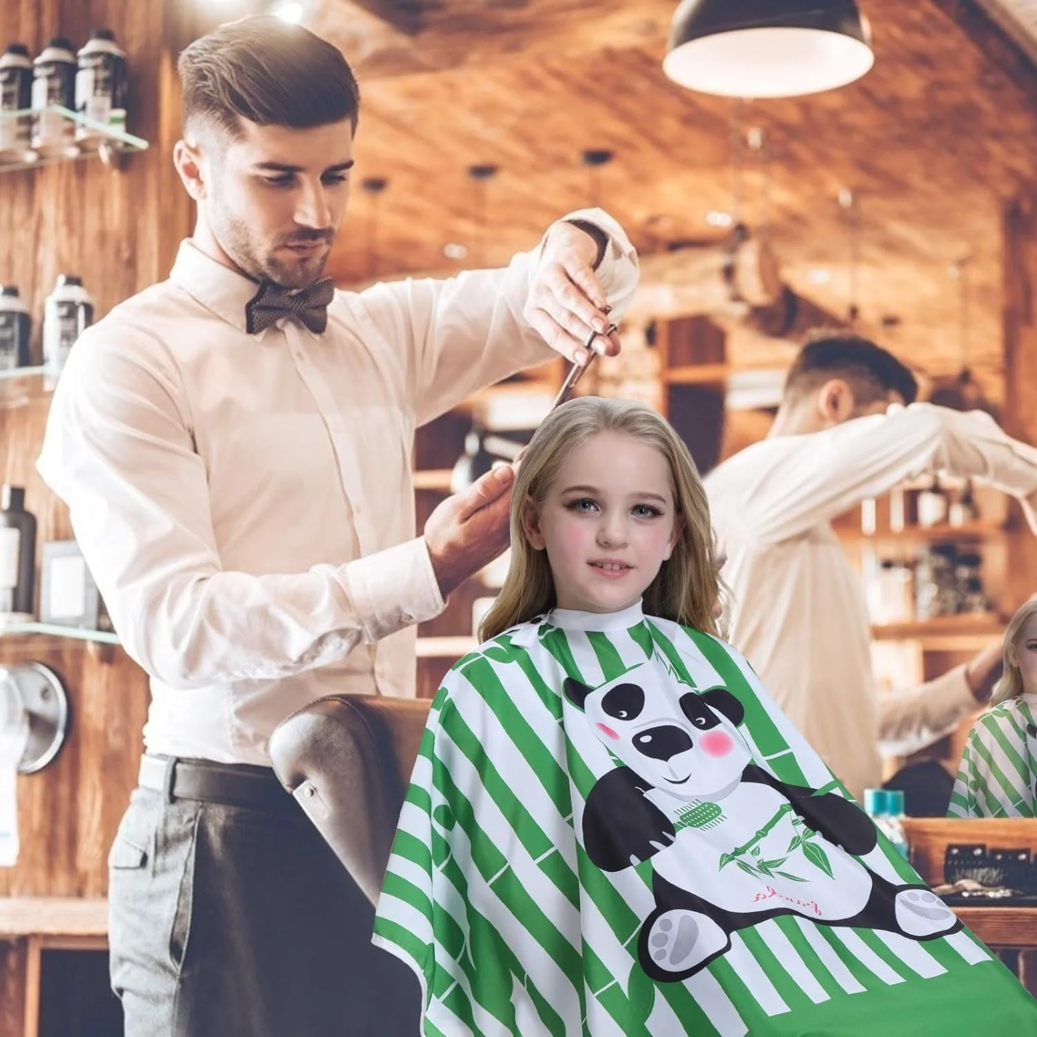 Custom Logo Kids Hair Cutting Cape Cute Cars Pattern Barber Haircut Cape Cover for Children, Baby, Toddler, Boys