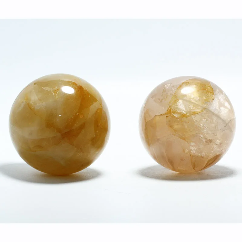 Natural crystal golden healer ball sphere hematoid quartz ball gemstone crystal folk crafts golden healer sphere for decoration