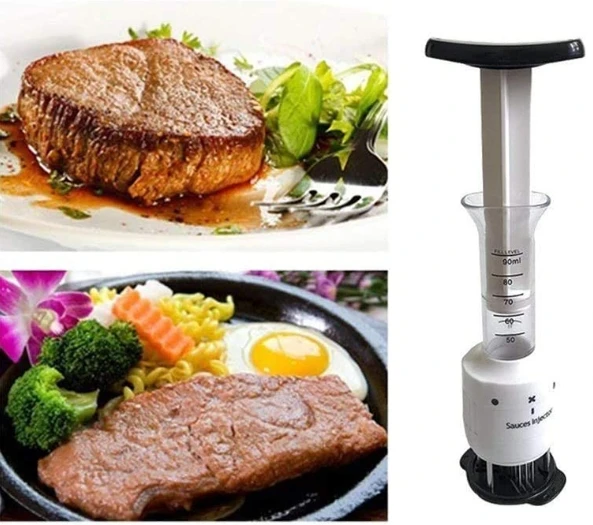 Stainless steel Marinade Meat Injector, Marinade Tenderizer Injector Needle Flavor Syringe Cooking Meat Poultry Turkey Chicken