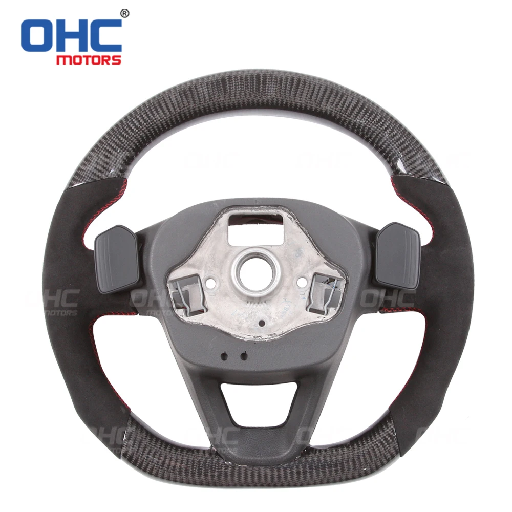 Двигатели OHC лидер продаж 100% Настоящее углеродное волокно светодиодный руль для SEAT Leon