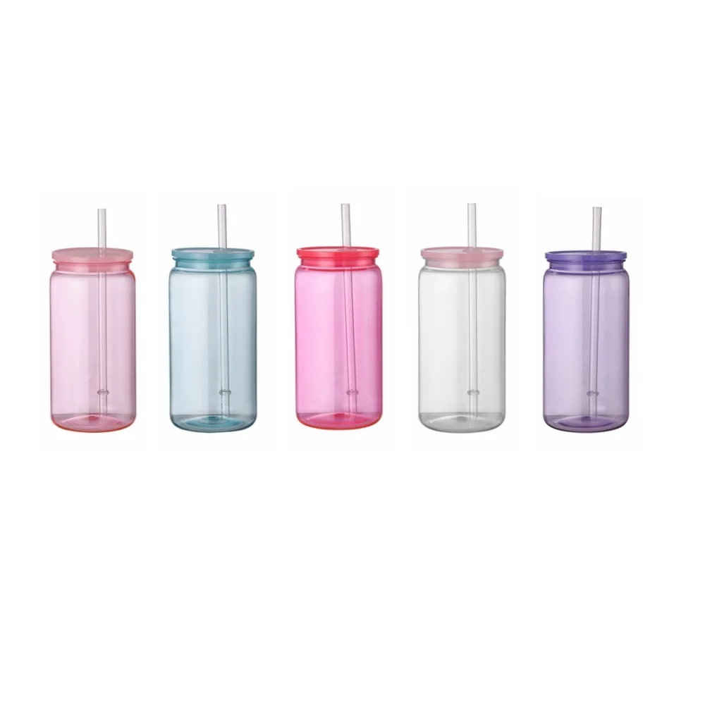 CUPPARK 16oz желе цветной пластиковый стакан ПК пивная банка с крышками соломки для UV DTF