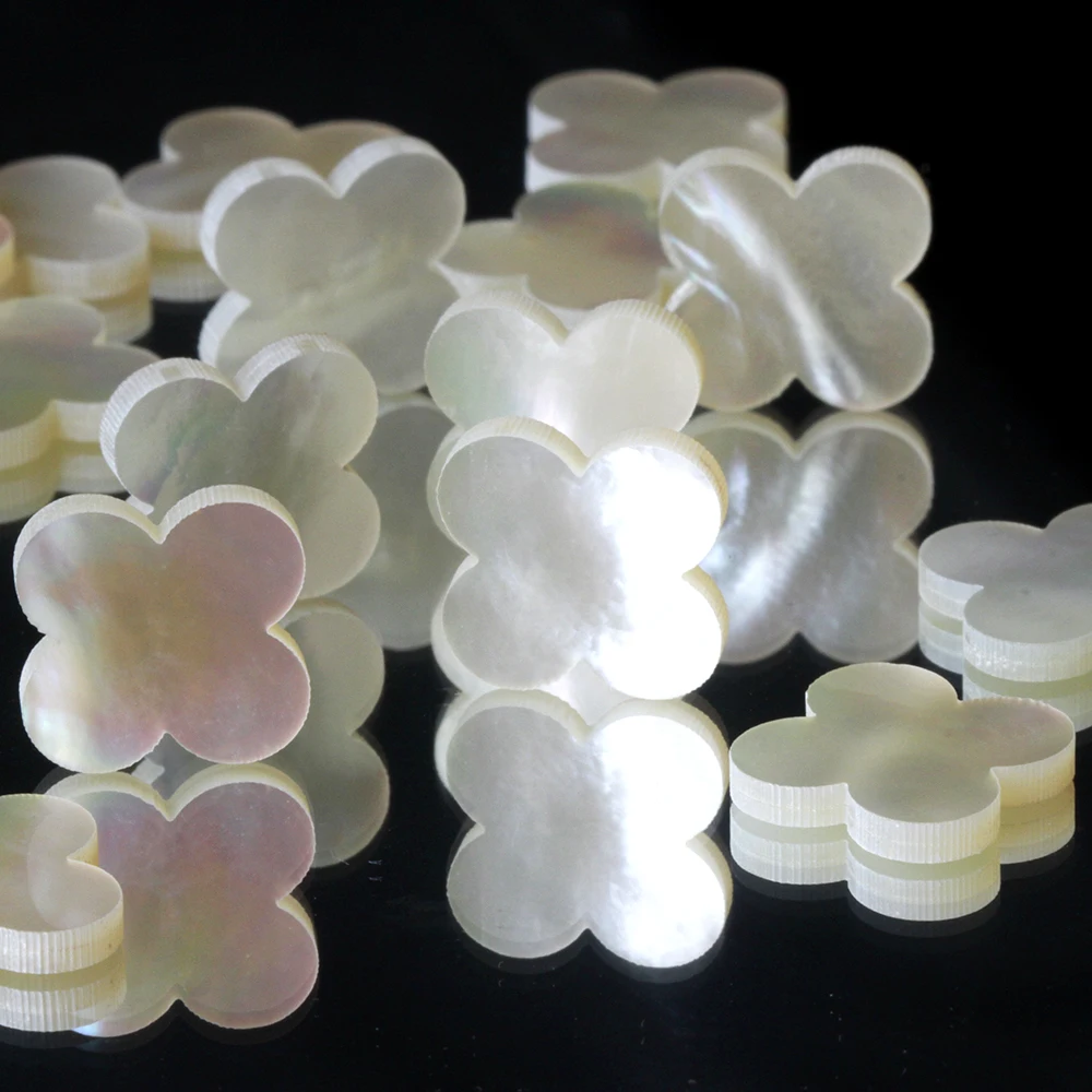 Wholesale Price Four Leaf Clovers/Mother of Pearl 4 Clover Beads/1mm Thickness Natural White Shell Clover Stone