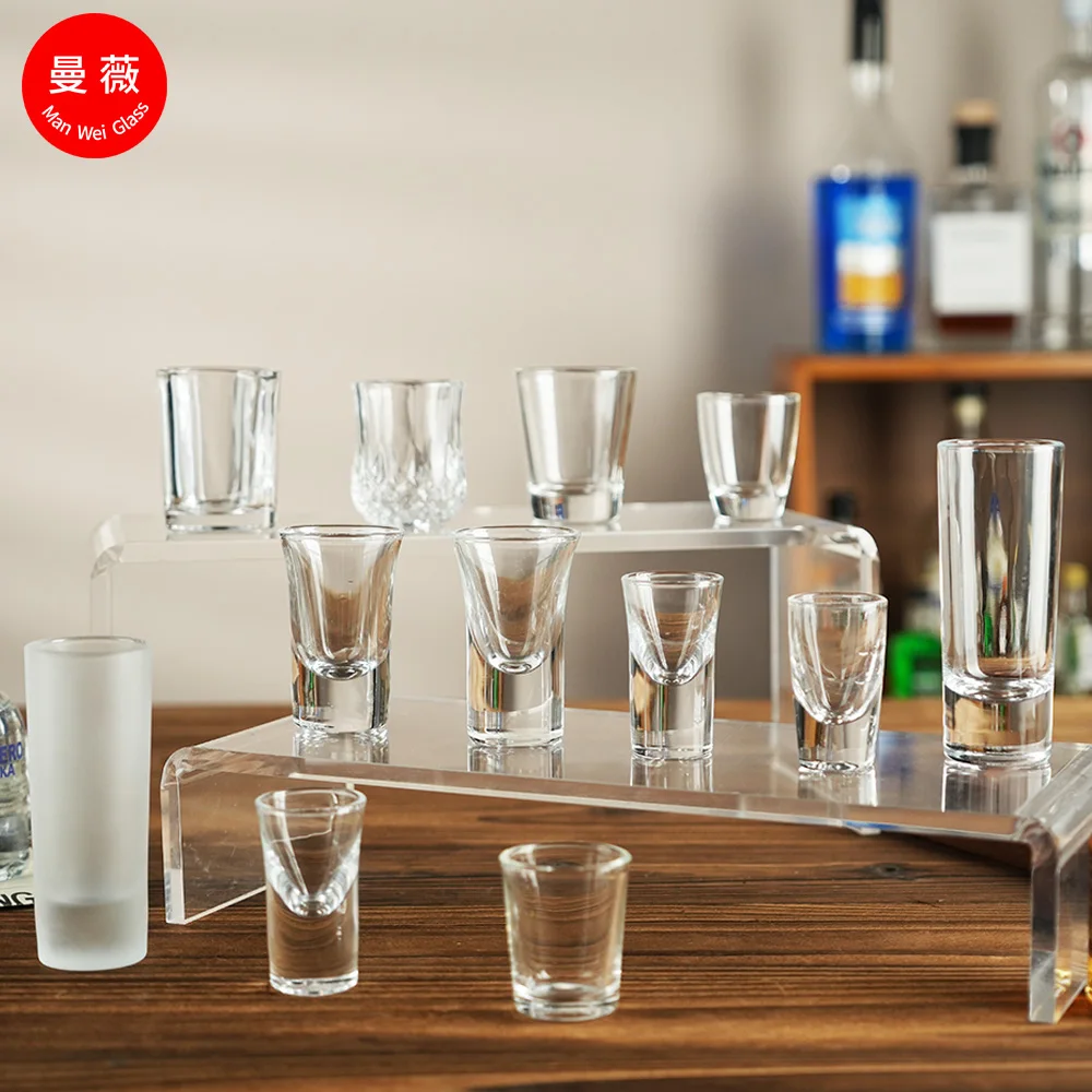 Wholesale Custom Logo Whiskey Shot Glasses 2oz 3.5oz Highball Drinking Glasses with Heavy Base Coffee Shot Glass for Beer Wine