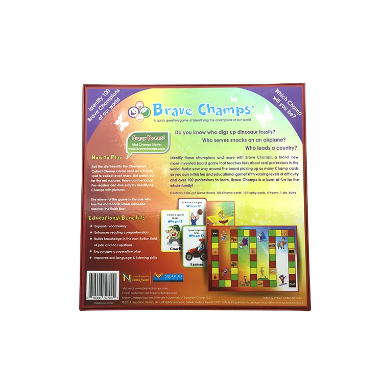 Custom Mini Jaws Scythe Parcheesi Finger Slots Board Games Printing