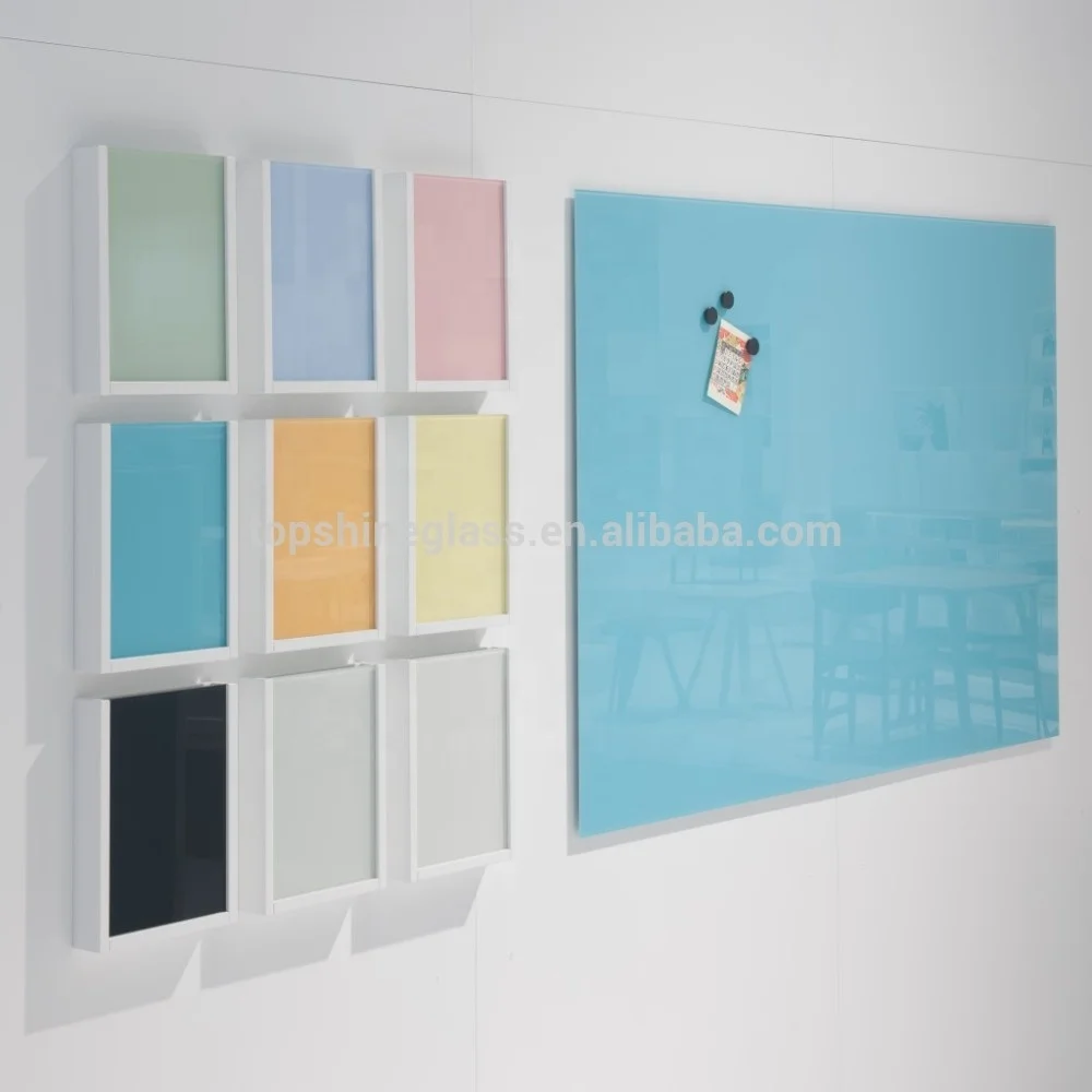 Factory high quality wall mounted magnetic color glass whiteboard for writing