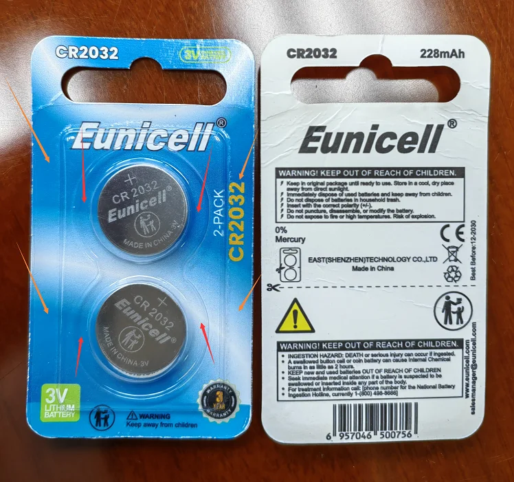 Customize Brand Logo 3V CR2032 no rechargeable cr2023 Button Coin Cell Lithium Battery