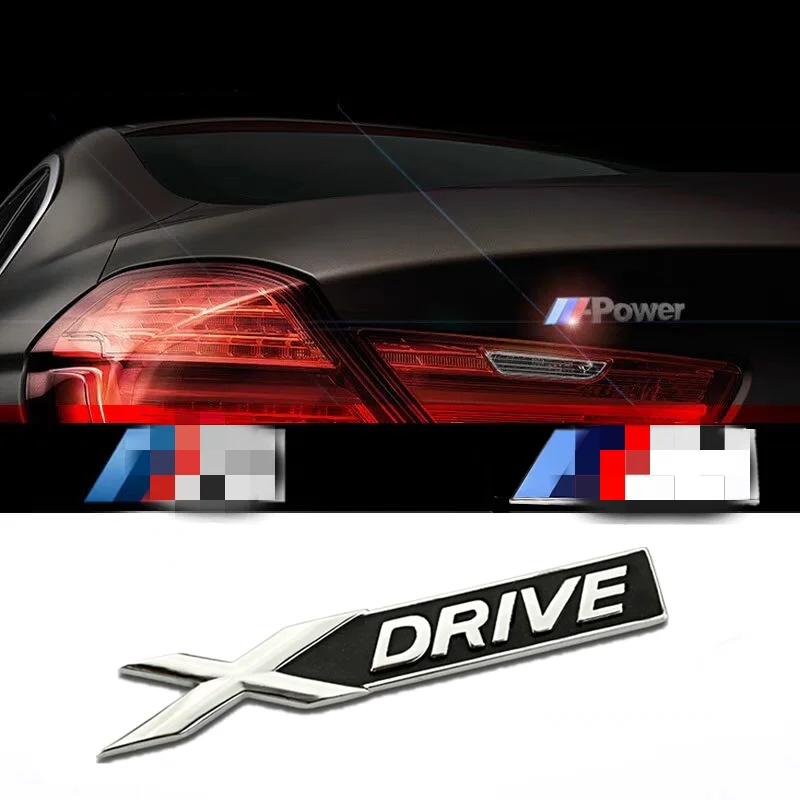 3D Metal Car Sticker Auto Side Trunk decals M Power X DRIVE For BMW M3 M5 F20 G30 X3 F31 E36 E60 E46 Auto-Styling Accessories