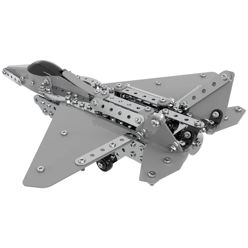 Self Assembly Alloy Metal Iron Building Blocks DIY Stainless Steel Fighter Plane Other Educational Toys