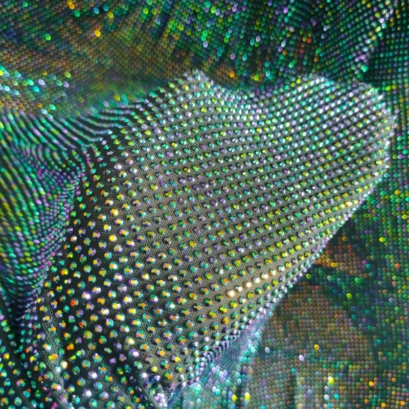 Fashion Design AB Rhinestones Shining Crystal with Mesh Fabric for Fashion Show Accept Customization