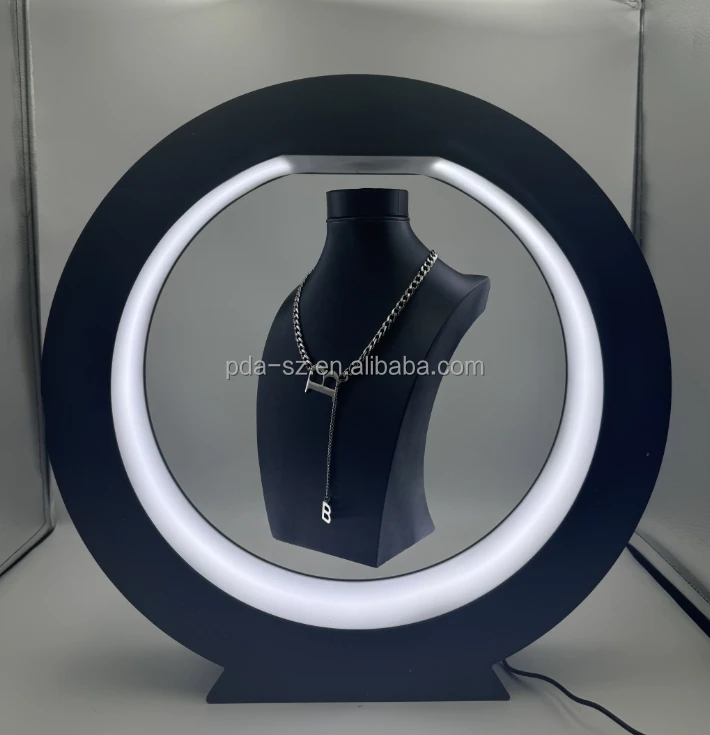 Customize Auto Rotating Magnetic Suspension Levitation Pop Jewelry Necklace Diamond Display Racks for Store