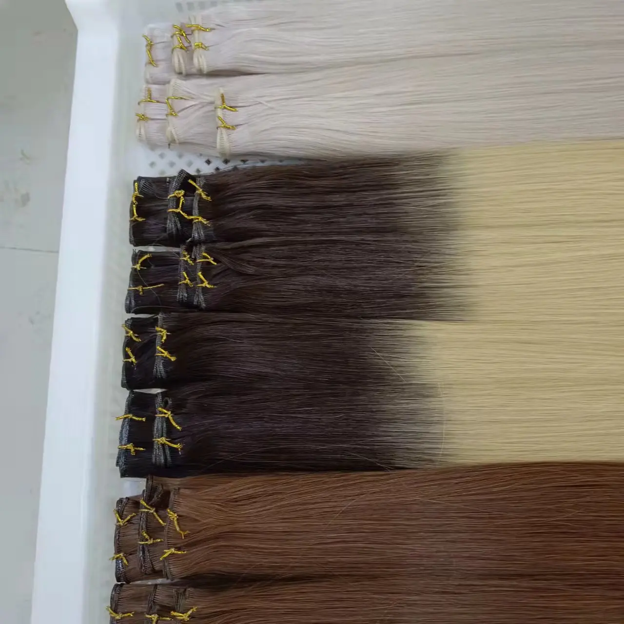 Best Selling New Genius Weft Design Russian Hair Seamless Can Be Cut Human Remy Hair Genius Weft
